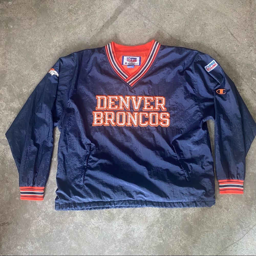 NFL Pro Line by Champion Denver Broncos Nylon Sweatshirt Vintage